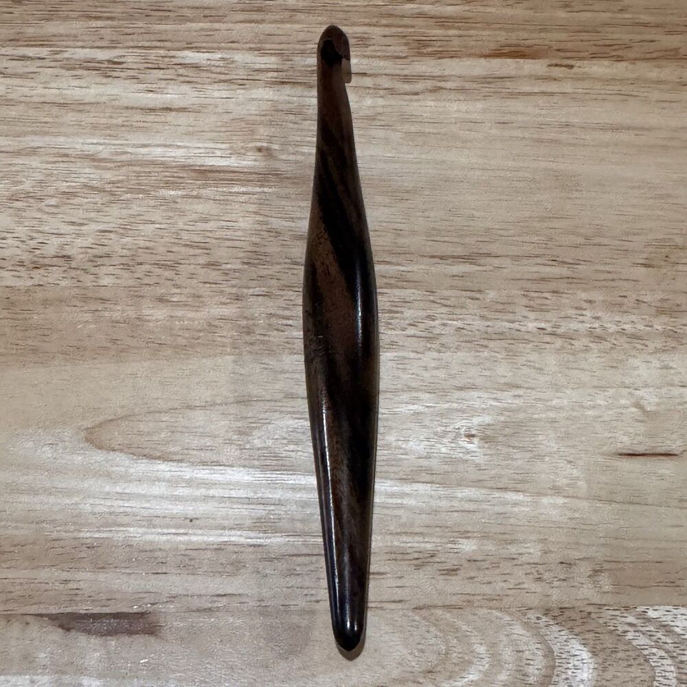 Ergonomic Furls Streamline Ebony Wood Crochet Hook Size N 9.0 mm